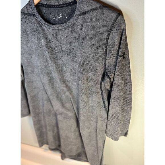 Under Armour Threadborne 3/4 sleeve Fitted Small Training Shirt Gray - Picture 3 of 7